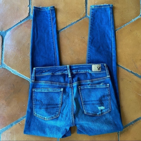 AMERICAN EAGLE JEANS Jeggings dark wash destroyed - Picture 6 of 9